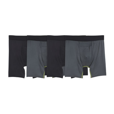 Hanes Premium Men's Super Soft Boxer Briefs 2pk - Sage Green/black