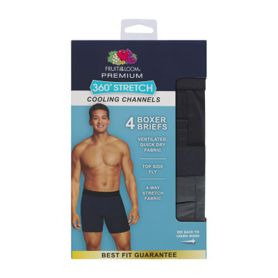 Fruit of the Loom 360 Stretch Cooling Channels Mens 4 Pack Boxer Briefs