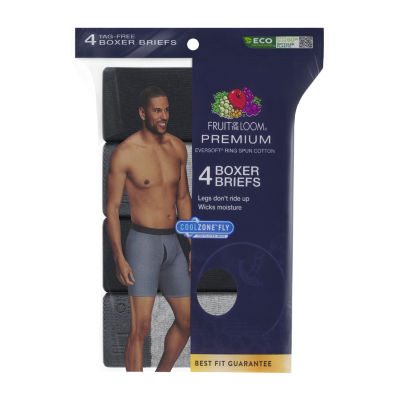 Fruit of the Loom Men's CoolZone Black & Grey Boxer Briefs, 4-Pack