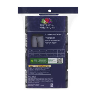Fruit of the Loom Cool Zone Fly Mens 4 Pack Boxer Briefs