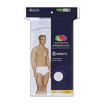 6pr Mens White Cotton Full Cut Briefs Underwear Small 28-30 Fruit of the  Loom