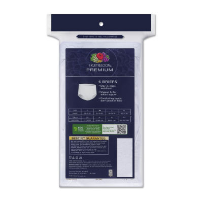 Fruit of the Loom Premium Cotton Mens 6 Pack Briefs Jc6p761