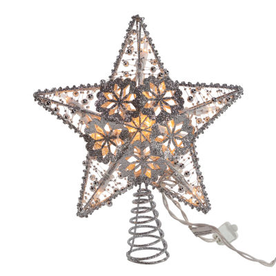 Kurt Adler 11" Silver Star Christmas Tree Topper