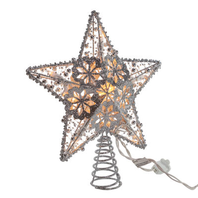 Kurt Adler 11" Silver Star Christmas Tree Topper