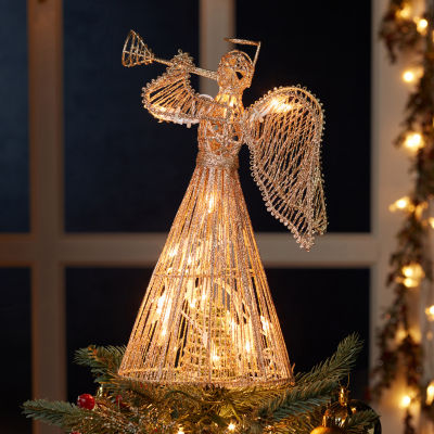 Kurt Adler 12" Gold Glitter Angel Christmas Tree Topper