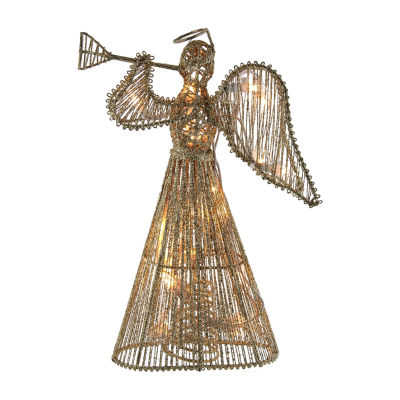 Kurt Adler 12" Gold Glitter Angel Christmas Tree Topper