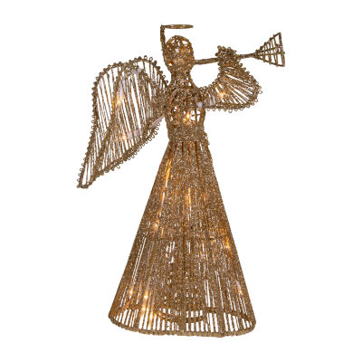 Kurt Adler 12" Gold Glitter Angel Christmas Tree Topper