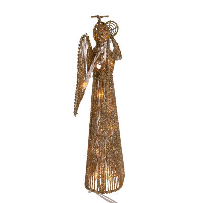 Kurt Adler 12" Gold Glitter Angel Christmas Tree Topper