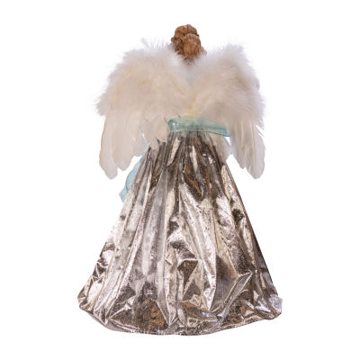 Kurt Adler 16" Silver And Blue Angel Christmas Tree Topper