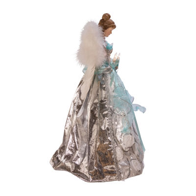 Kurt Adler 16" Silver And Blue Angel Christmas Tree Topper