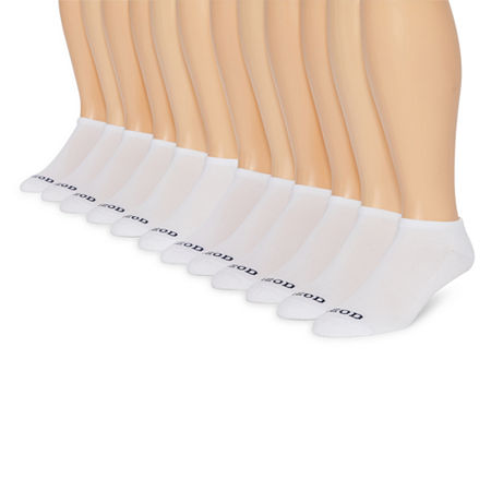 IZOD Athletic 12 Pair Low Cut Socks Mens, 10-13, White