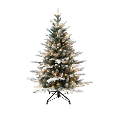 Kurt Adler Prelit Clear Frosted 4 Foot Pine Christmas Tree
