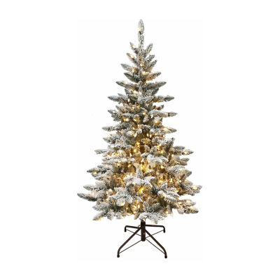 Kurt Adler Warm White Led Snow 5 Foot Pre-Lit Flocked Pine Christmas Tree