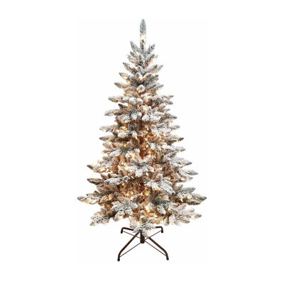 Kurt Adler Incandescent Snow 5 Foot Pre-Lit Flocked Pine Christmas Tree