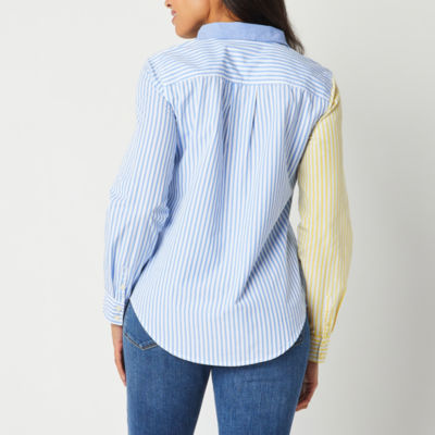 St. John's Bay Womens Long Sleeve Regular Fit Button-Down Shirt