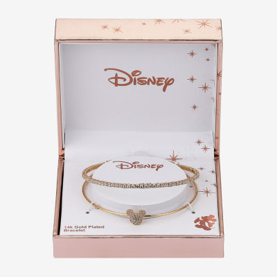 Disney Classics Womens Cubic Zirconia 14K Gold Over Brass Mickey Mouse Cuff Bracelet