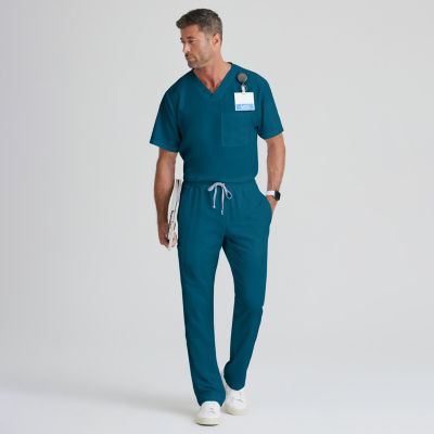 Grey's Anatomy™ by Barco Classic Grt091 Evan 2-Pocket Mens Big and Tall V Neck Short Sleeve Moisture Wicking Scrub Tops