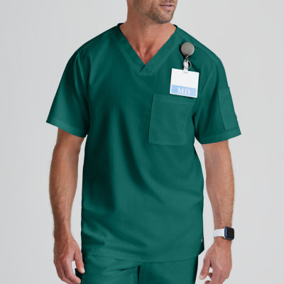 Grey's Anatomy™ by Barco Classic Grt091 Evan 2-Pocket Mens V Neck Short Sleeve Moisture Wicking Scrub Top