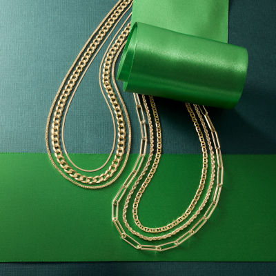 Gold Addiction Womens 14K Gold 18 Inch Paperclip Chain Necklace