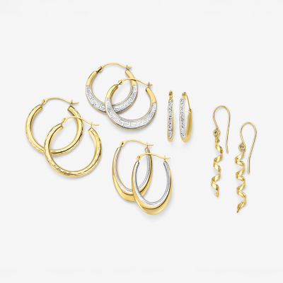 Womens 10K Gold 21mm Hoop Earrings