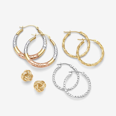14K Gold Twisted Hoop Earrings