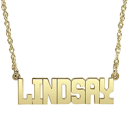 Personalized All Caps Name Necklace, One Size, Yellow