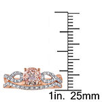 1/3 CT. T.W. Pink Morganite 10K Gold Bridal Set