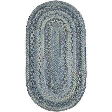 Capel Inc. Harborview Cross Sewn Braided Oval Rugs, One Size, Blue