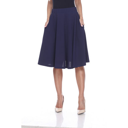 White Mark 'Saya' Flare Skirt, Small, Blue