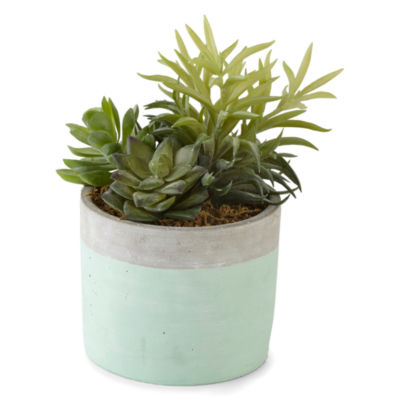 JCPenney Home Succulent Mint Pot Artificial Plant, Color Green JCPenney
