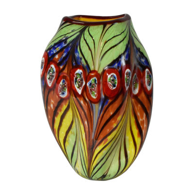 Dale Tiffany Peacock Feather Art Glass Vase, Color Multi JCPenney