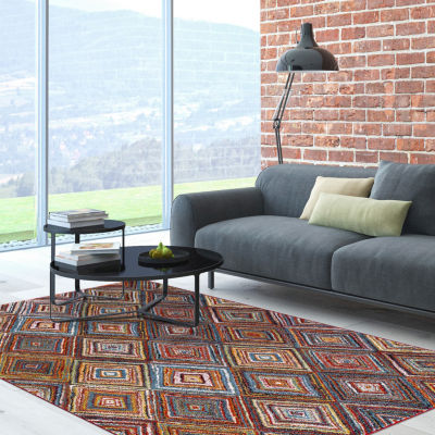 Concord Global Trading Diamond Collection SterlingMulti Area Rug
