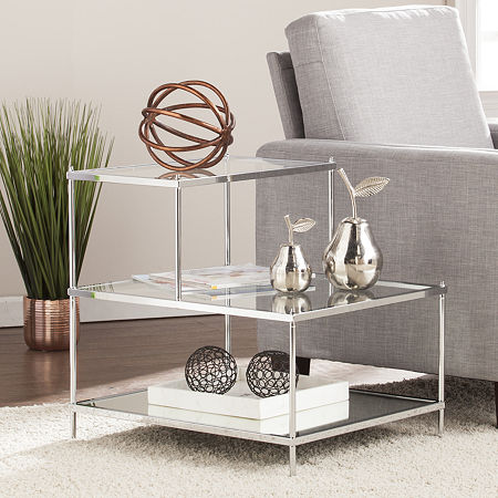 Reflections Decor Mirrored Accent Table - Chrome, One Size, Silver