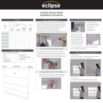 Eclipse Darien Energy Saving Cordless Blackout Roman Shades