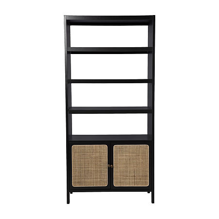 Shilshe Living Room Collection 6-Shelf Bookcase, One Size, Black