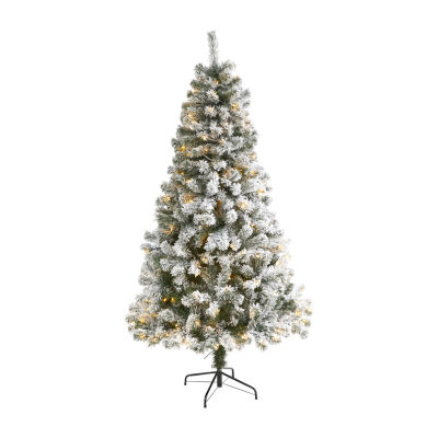 Nearly Natural 6 Foot Flocked Fir Christmas Tree