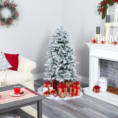 Nearly Natural 5 Foot Flocked Fir Christmas Tree