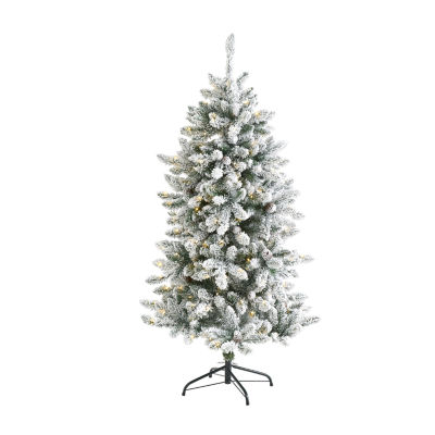 Nearly Natural 5 Foot Flocked Fir Christmas Tree