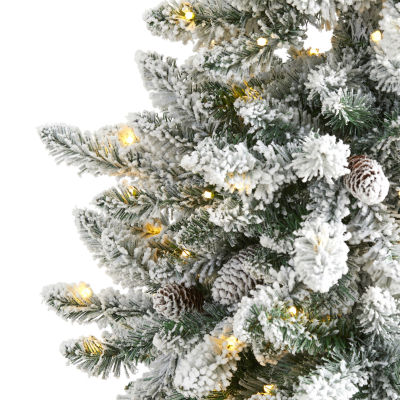 Nearly Natural 5 Foot Flocked Fir Christmas Tree