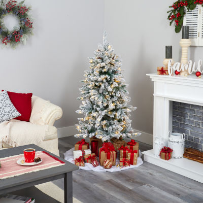 Nearly Natural 5 Foot Flocked Fir Christmas Tree