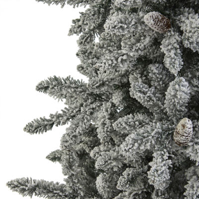 Nearly Natural 7 1/2 Foot Flocked Fir Christmas Tree