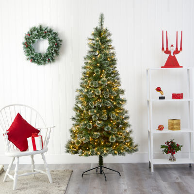 Nearly Natural Foot Pre-Lit Pine Christmas Tree