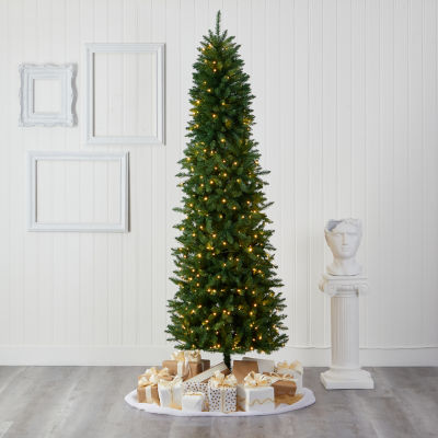 Nearly Natural 8 Foot Pre-Lit Pine Christmas Tree
