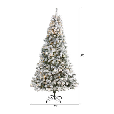 Nearly Natural 8 Foot Flocked Fir Christmas Tree