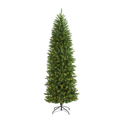 Nearly Natural 7 Foot Pre-Lit Pine Christmas Tree
