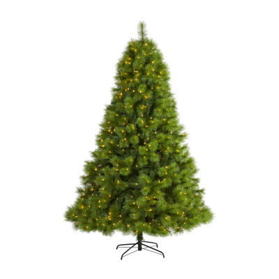 Nearly Natural 8 Foot Pre-Lit Pine Christmas Tree