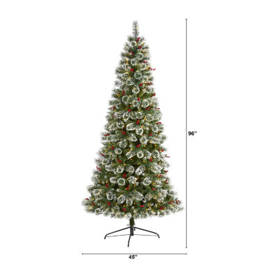 Nearly Natural 8 Foot Pre-Lit Pine Christmas Tree