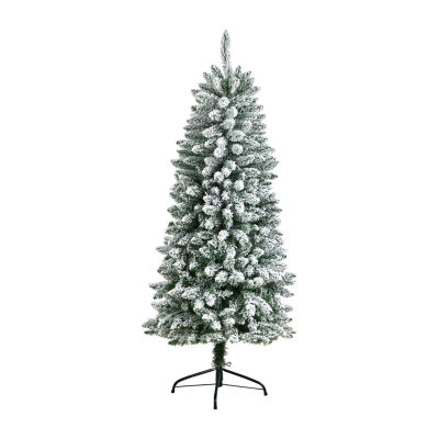 Nearly Natural 5 Foot Flocked Fir Christmas Tree