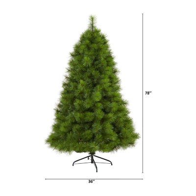 Nearly Natural 6 1/2 Foot Pre-Lit Pine Christmas Tree