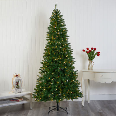 Nearly Natural 7 1/2 Foot Pre-Lit Fir Christmas Tree
